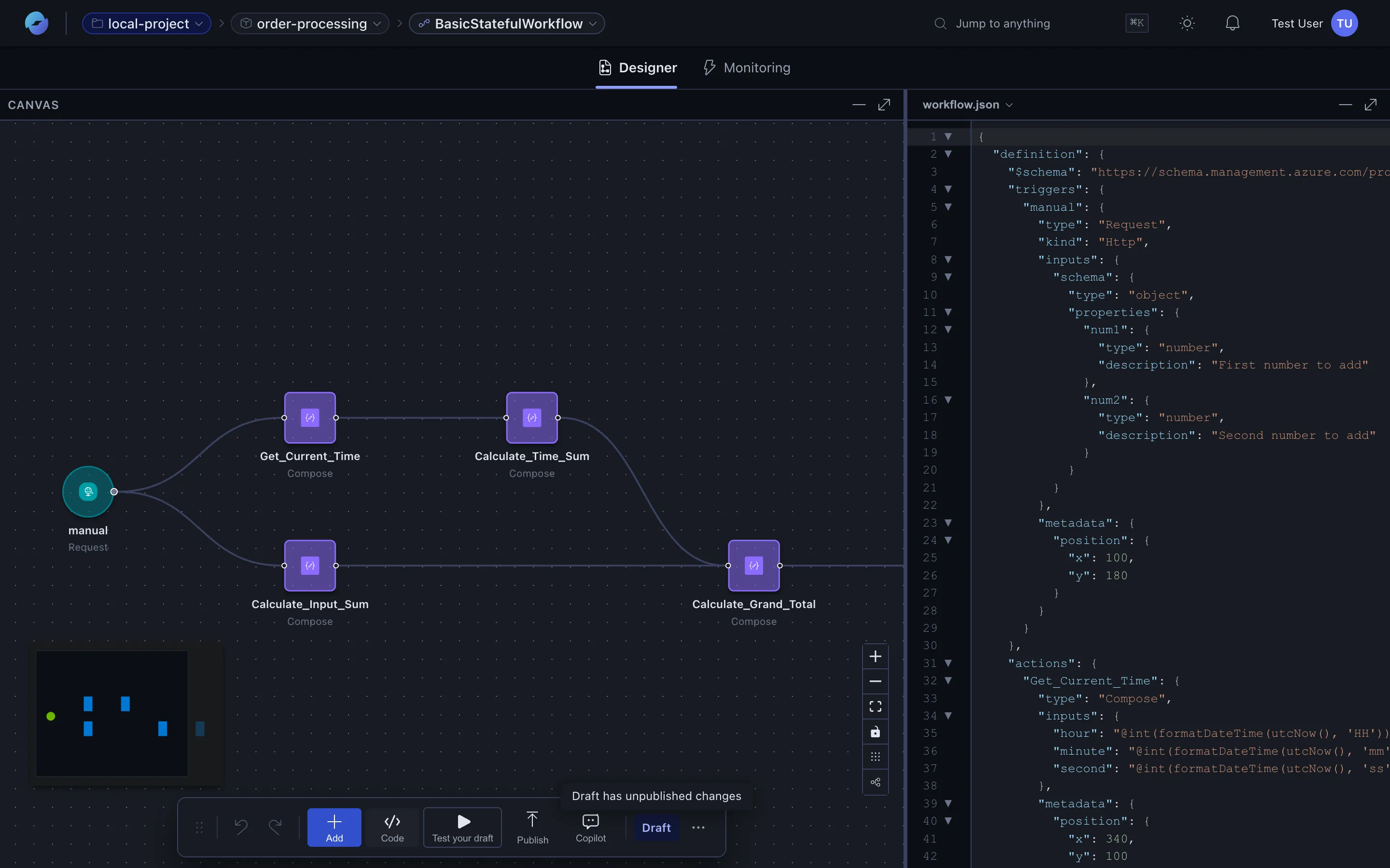 Code view side-by-side with the canvas