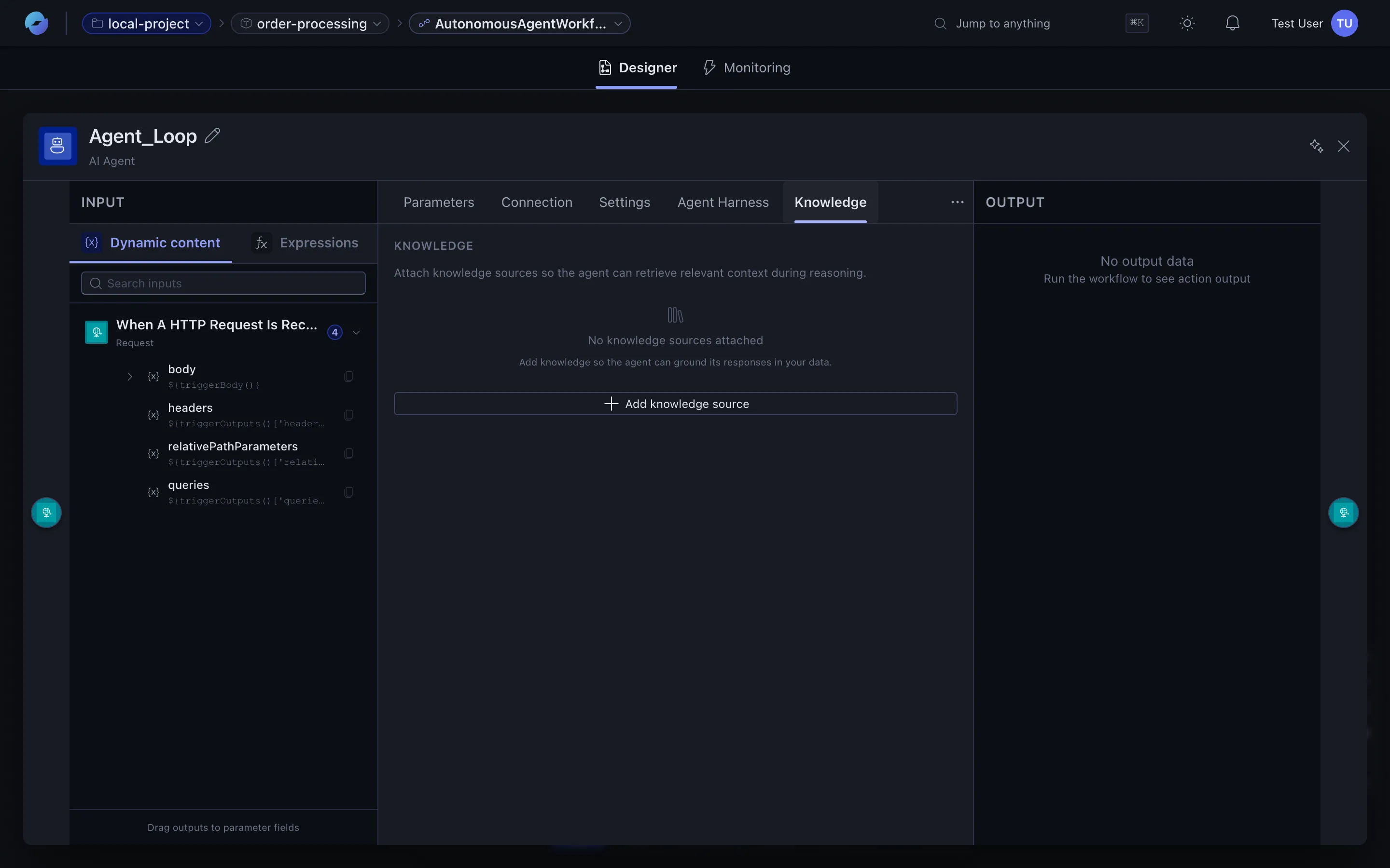 Agent Knowledge tab — Add knowledge source